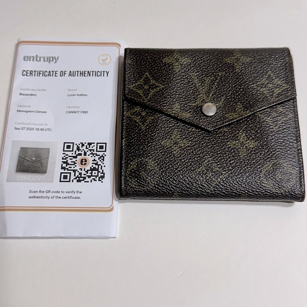 Louis Vuitton Monogram Canvas Porte-Monnaie Billets Wallet M61660 w/ Entrupy COA